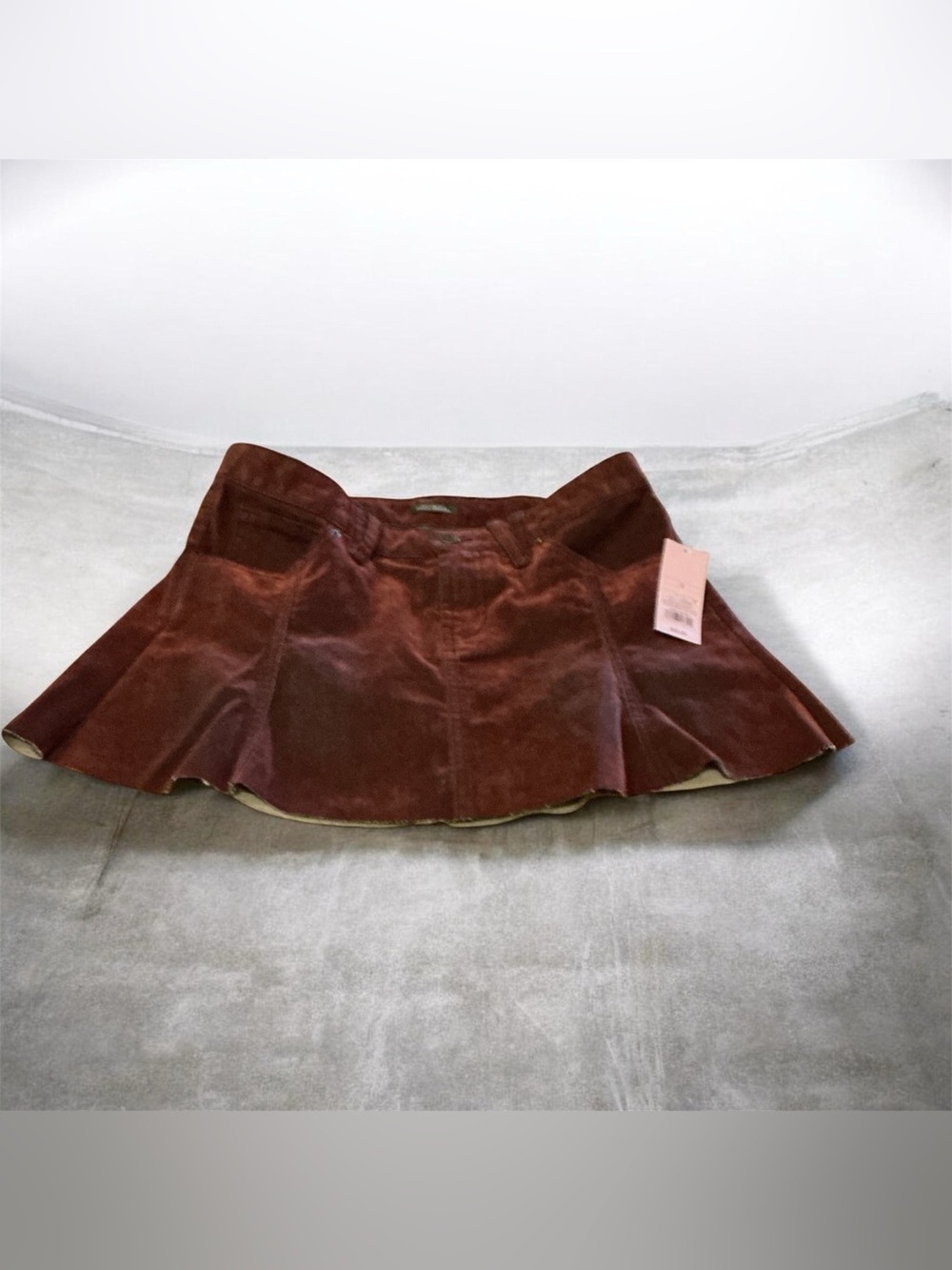Women's Burgundy Corduroy Flared Mini Skirt
